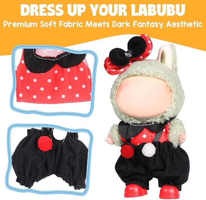 AICase for 17cm Doll Clothes/Outfit,Clothing Set for 17cm Doll,3 Piece Set Hat Clothing,Boys and Girls Stylish Adorable Clothes Accessories_09