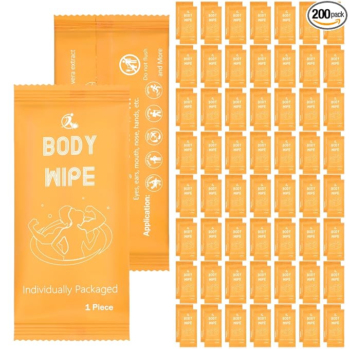 Timgle 200 Pcs Acidified Travel Deodorant Wipes for Women & Men Variety Pack Mini Hypoallergenic Face and Body Wipes Disposable Individually Wrapped Cleansing for Travel Gym