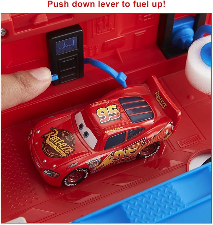 Mattel Disney and Pixar Cars Transforming Mack Playset, 2-in-1 Toy Truck & Tune-Up Station with Launcher, Lift & More, Movie-Inspired Graphics, Gift for Kids Ages 4 Years Old & Up