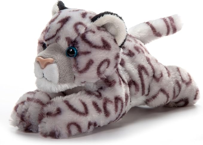 The Petting Zoo Snow Leopard Stuffed Animal Plushie, Gifts for Kids, Scoopz Wildlife Animals, Leopard Plush Toy, 8 inches