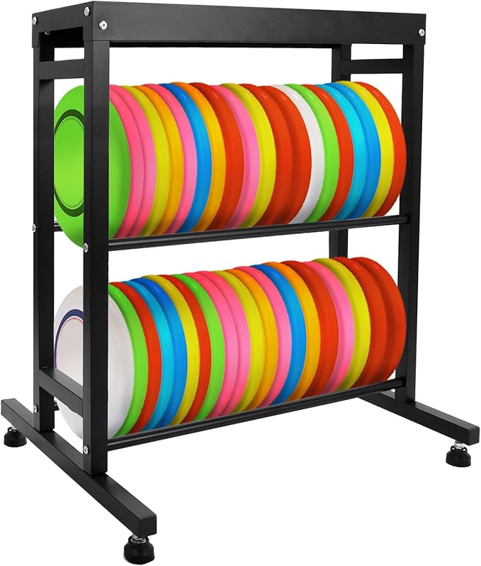 Sidasu 2/3/6-Tier Discs Golf Rack,Metal Disc Golf Storage Rack, Space-Saving Disc Station for Disc Golf Storage Shelf-Black