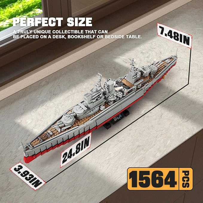 GOTIMON Military Series Building Block Toys, Queen Elizabeth Class Battleships, Gifts for Adults and Children (1564 PCS)