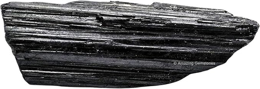 Amazing Gemstone Black Tourmaline Crystal - 1 Piece of 500-750 Grams - Very High Grade Black Tourmaline Crystals Rough Raw for Protection, Good Vibes Turmalina Negra Piedra Originales