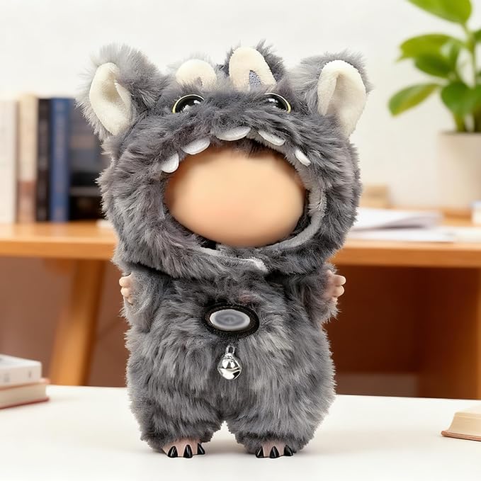 Clothes Fit for 28CM Doll, Fashion Doll Clothes Outfit Set Cute Theme Designer Toys Dress Accessories for Collector Fans Display (Grey Monster)