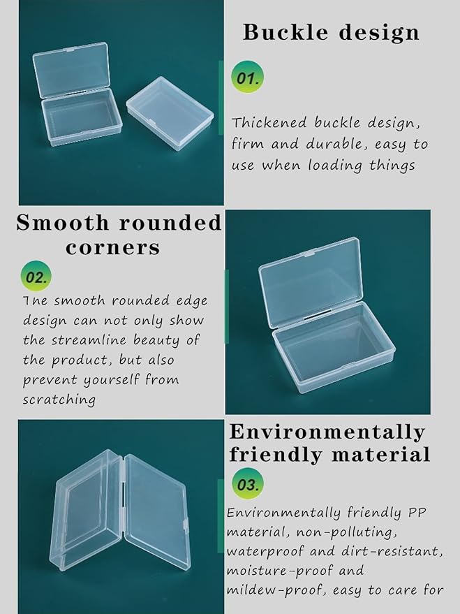 Clear Plastic Playing Card Boxes Snaps Closed Poker Gaming Playing Card Deck Cases Holder Plastic Storage Box Clear Trading Card Box Card Storage Organizer for Bank Business Card (10Pcs)