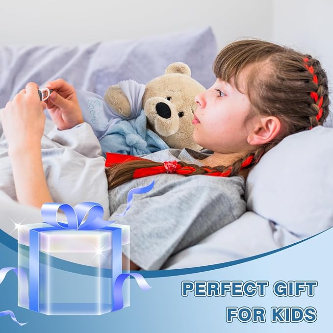 My OLi 9" Teddy Bears Cloth Bear Stuffed Animal Plush Toys Bear Dressed in Bathrobe with Soothing Towel “Get Well Soon” Sleeping Soft Toy Bedtime Gifts for Baby Kids Girls Boys，Blue
