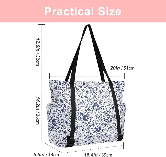 MCHIVER Yoga Bag for Women Men Large Yoga Mat Bag with Adjustable Strap Workout Bags Totes for Pilates Yoga Travel