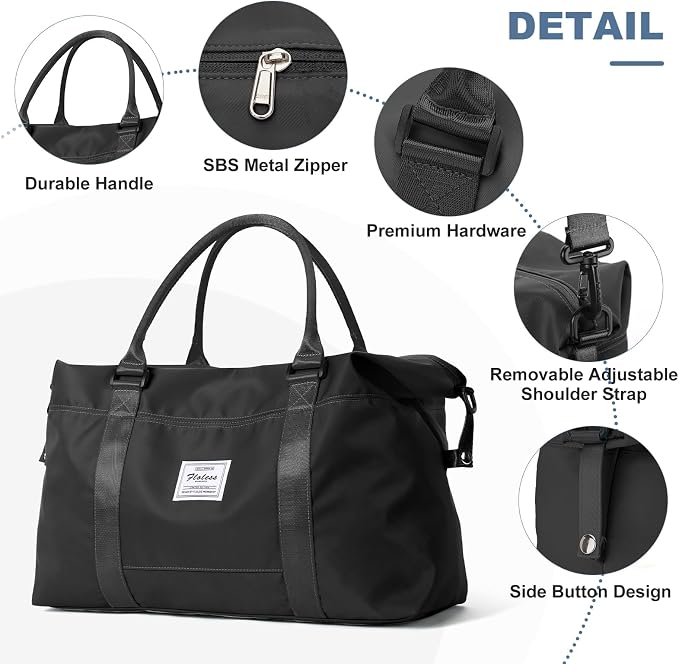 Travel Duffel Bag, Carry On Overnight Weekender Bags for Women | Travel Bag with Wet Pocket & Trolley Sleeve, For Spirit Airlines 18x14x8 Personal Item Bag