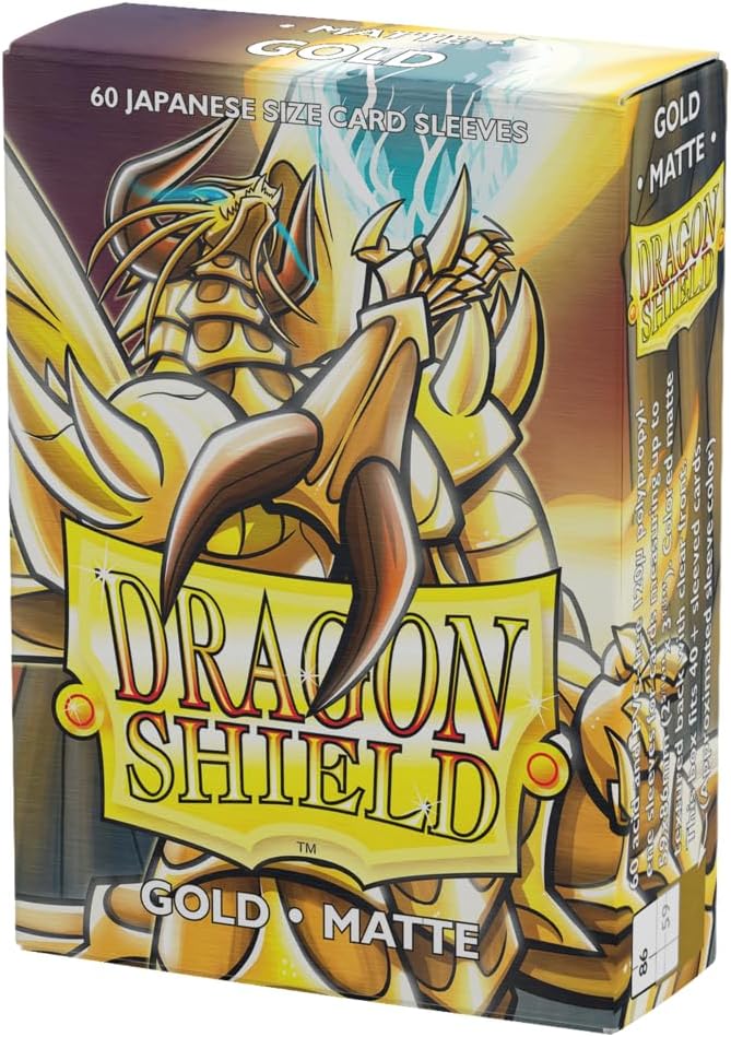 Dragon Shield | Japanese Size Card Matte Sleeves | 60 CT - Smooth & Tough Premium TCG Sleeves - Compatible with Yu-Gi-Oh, Naruto, Cardfight & Vanguard | Gold