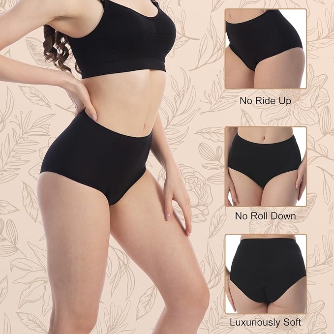 Incontinence Underwear for Women Leak Proof & Washable 3-Pack 5XL | 6-layer absorbency 60ml, cotton-rich & breathable. Reusable, postpartum, bladder control, daily protection briefs 3 pack