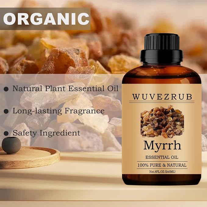 Myrrh Essential Oils 240ML, 100% Pure and Natural Essential Oil for Aromatherapy Diffuser - 8 Fl Oz/Myrrh