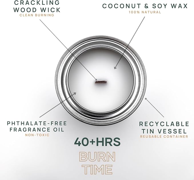 Wick & Star Vegan, Wood Wick, Natural Coconut Soy Wax Aromatherapy Candle, Clean Burning (Caramel Pumpkin)