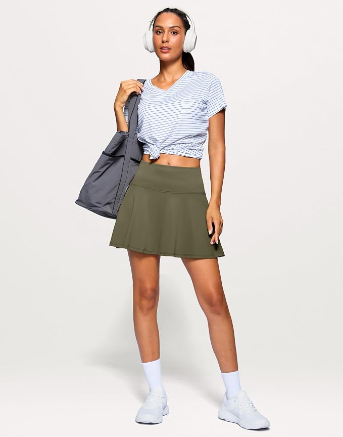 14" Tennis Skirt Golf Skorts with Pockets Tummy Control Shorts Pleated Skirts for Women Athletic Dressy Casual