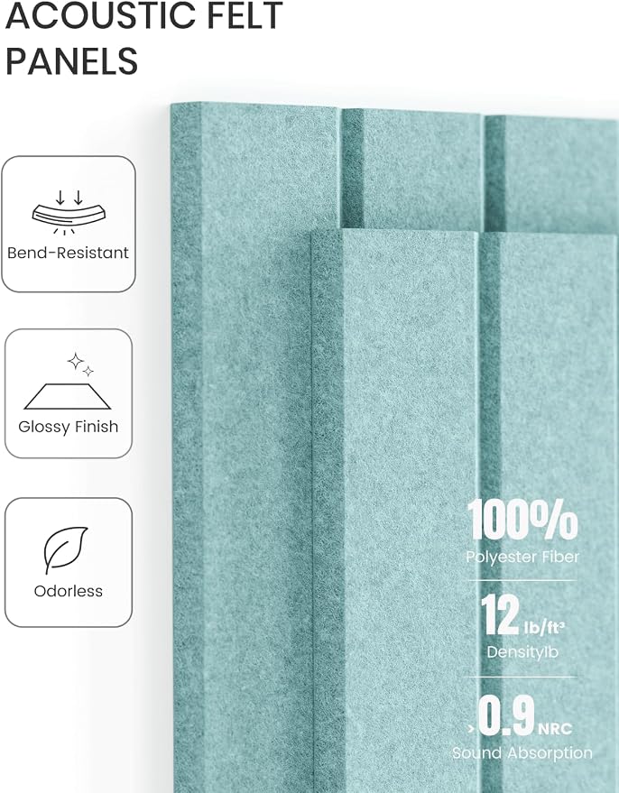 Fluxynara 48" x 36" Large Felt Bulletin Board, Aqua Blue | 12 Pack Cork Board Alternative with 60 Safe Adhesive Tabs, Pin Boards for Wall Decor, Home, Office, Classroom,Dorm