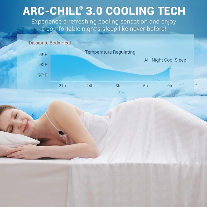 Elegear Cooling Blanket Twin for Hot Sleepers, One-Way Moisture Flow | Arc-Chill® 3.0 Q-Max>0.5 Cooling Fabric with One-way Moisture Flow Helps Keep Skin Cool & Dry & Breathable, No Sticky Feeling