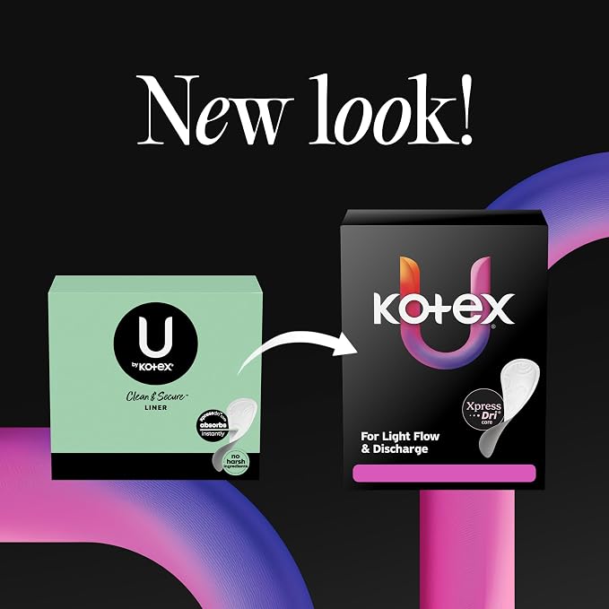 Kotex Daily Wrapped Liners, Light Absorbency, Thin, 162 Count (Packaging May Vary)