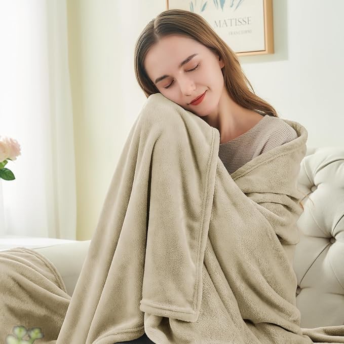 BEDELITE Fleece Blanket Soft Plush Throw for Couch Linen 50"x70" | Ultra Soft Fleece, Plush Microfiber, Lightweight Warmth, All Season Comfort, Fade Resistant, Machine Washable, Couch Sofa Bed