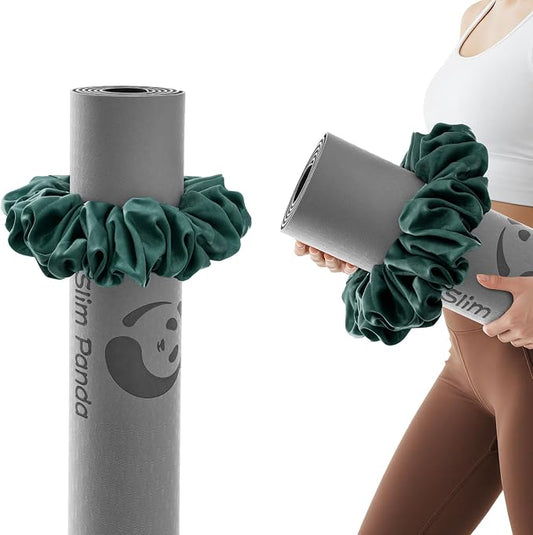 Slim Panda Yoga Mat Scrunchie,Style & Cute Mat Holder,Stretchable Velvet Fabric Fit All Standard Yoga Mats (mat not included)