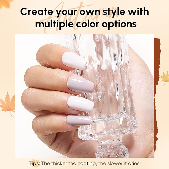 AIMEILI Nude Neutral Gel Nail Polish Set 12pcs, Hema Free, Cruelty Free, Vegan, Soak Off U V LED Nail Art Manicure Salon DIY - Kit 39