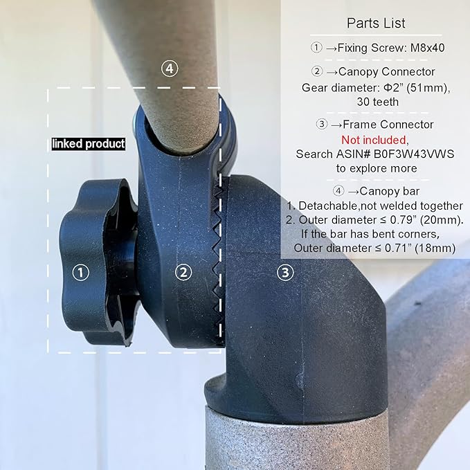 Garden Swing Plastic Fittings for RUS4180-2002 Swing, 2" Gear with 30 Teeth(1PCS/CTN)