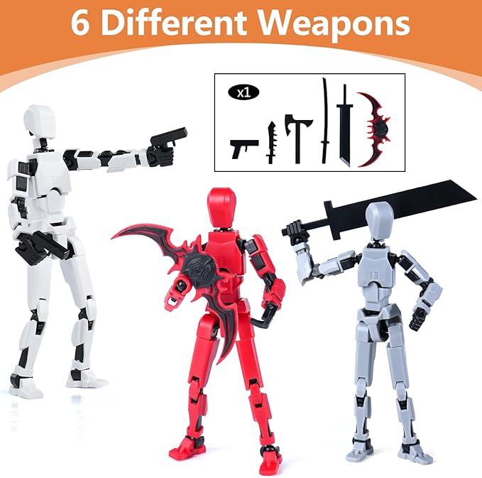 Poseable Action Figure Set, Model 13 Collectible Toy Figure, Multi-Jointed Movable, Gift Box Packaging, Great for Kids, Adults, Collectors, Birthday (White)