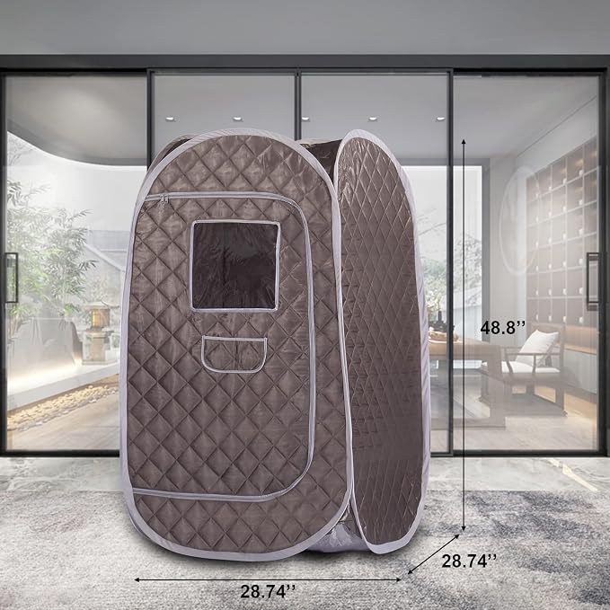 Smartmak Portable Sauna Tent, Foldable One Person Full Body Spa for Detox Therapy Without Steamer - Dark Grey