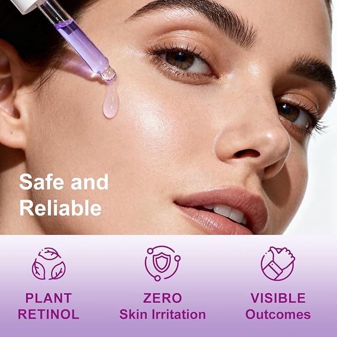 Bakuchiol Plumping Face Serum, Natural Retinol Alternative Serum For Face, Vitamin Illuminating Serum For Sensitive Skin With 2.5% Niacinamide & Hyaluronic Acid, Pore & Wrinkle Korean Skin Care