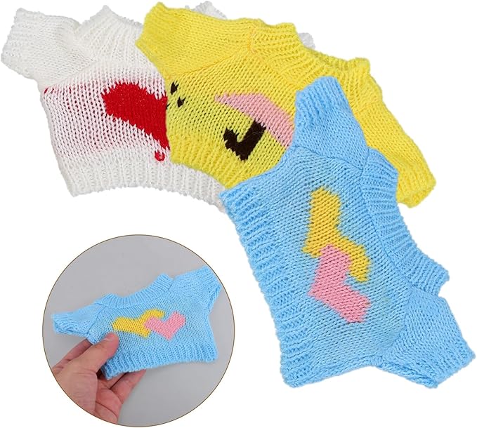 HEMOTON 3 Pcs Bear Clothes Tee Bear Sweater Bears Stuffed Animal Clothes Cute Tiny Clothes DIY Bear Toy for Stuffed Bears Doll with 9 - 11 Inch