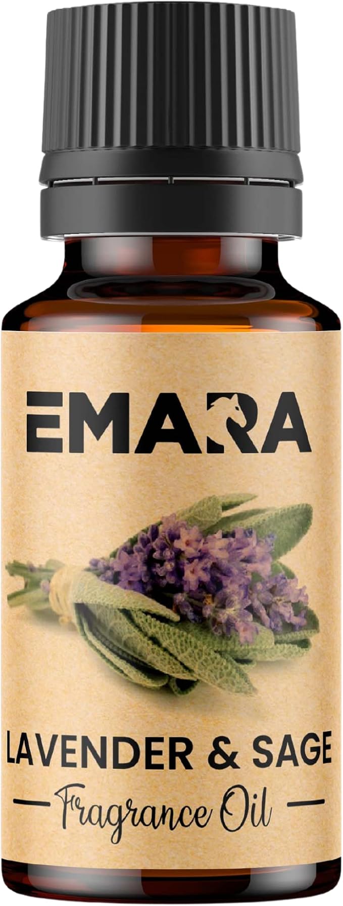 EMARA All Natural Herbal Lavender & Sage Essential Oil for Diffusers, Skin Care, Aromatherapy Fragrance Oil, Organic Therapeutic Grade 15 mL (1/2 fl oz)