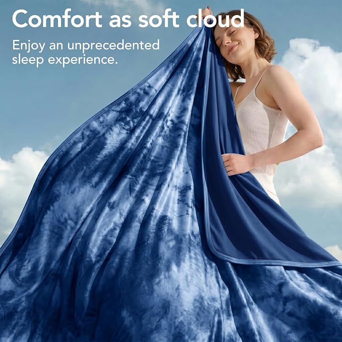 Cooling Blanket Queen Size 90"x90" for Hot Sleepers | Cold Summer Soft Blanket for Bed Couch and Travel Absorbs Heat Q-Max>0.35 Cool Lightweight Throw for Night Sweats Menopause