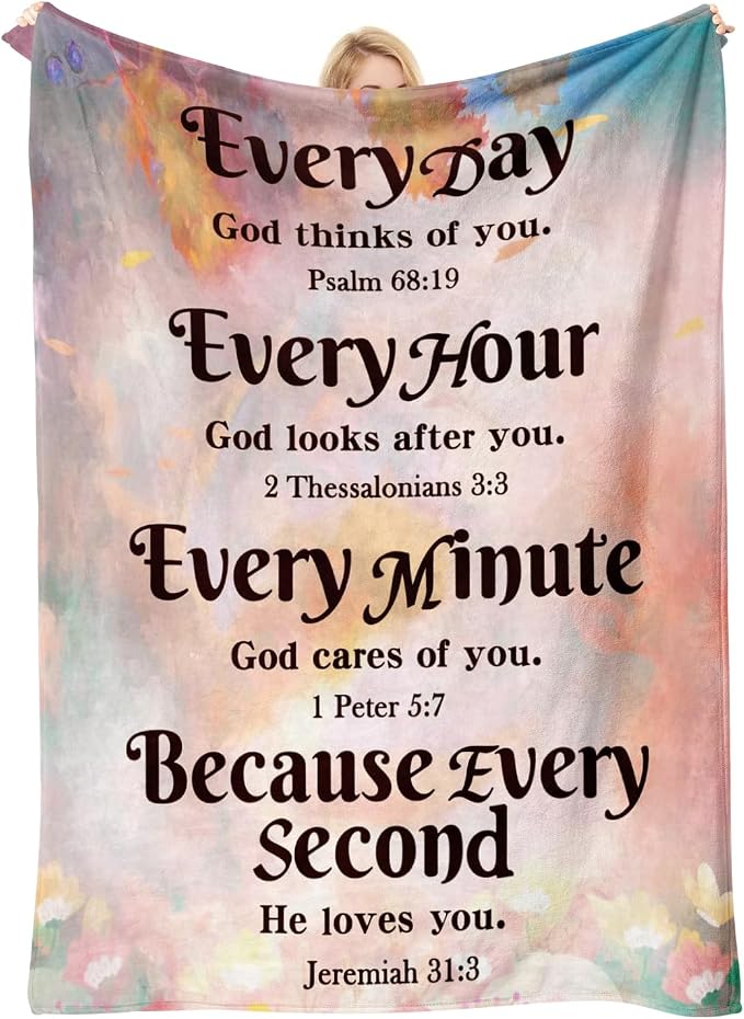 COMFAR Christian Gifts for Women Faith, Soft Throw Blankets for Women, Inspirational/Spiritual/Religious Gifts for Men, Personalized Blankets for Adults/Kids 40"x 50"
