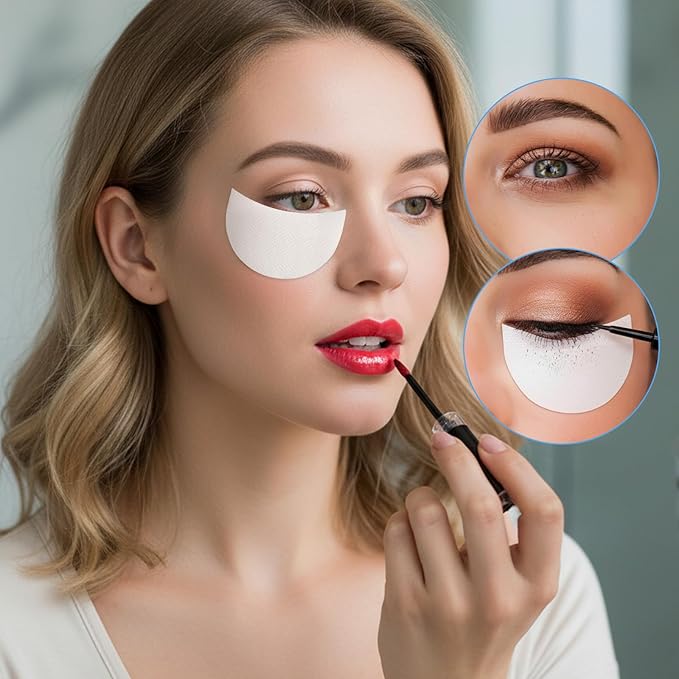 Eyeshadow Shield, 150 Pieces Lint Free Eyeshadow Stencil Tape Gel Mascara Shield Pad Under Eye Patches Eyeliner Makeup Tape for Eyeshadows Eyelash Extensions Eyeliner Lip Tinting Makeup