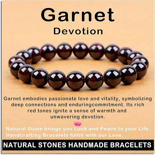 AD Beads Handmade Gemstone Stretch Elastic Bracelet Crystal Healing Reiki Nature's Beauty and Spiritual Essence Unisex