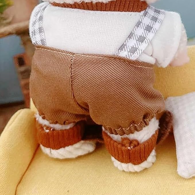 CALEMBOU Plush Doll Clothes ,Cute Stuffed Animal Clothes for Kimmon Mimon, 6 Inches Puppy Suit 3-Piece Set Soft Stuffed Plush Toy Dress Up Accessories