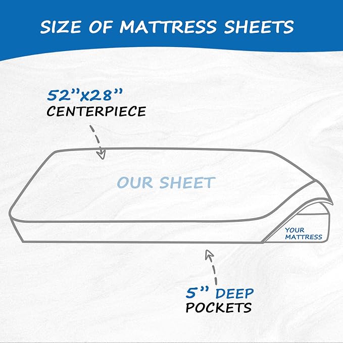 Crib Sheets Boy Girl, 2 Pack Baby Crib Sheets for Standard Crib Mattress & Toddler Bed Mattress, Snug Fit Breathable Soft Fitted Crib Sheet, Grey & Navy