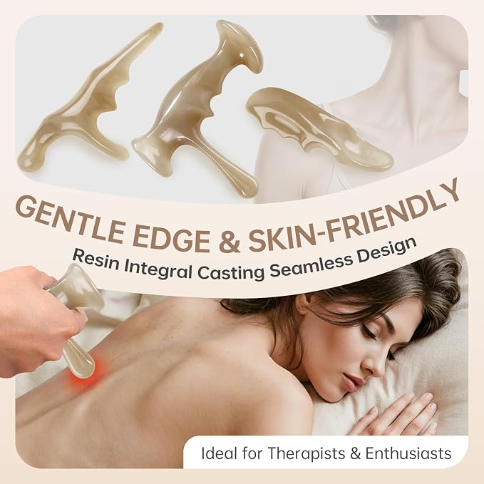 Manual Trigger Point Massage Tool With Thumb Saver For Deep Tissue Massage | One-Piece Molded Resin, No Parting Lines & Smooth Skin-Friendly. Ergonomic Build Saves Massage Effort For Deep Tissue Massage
