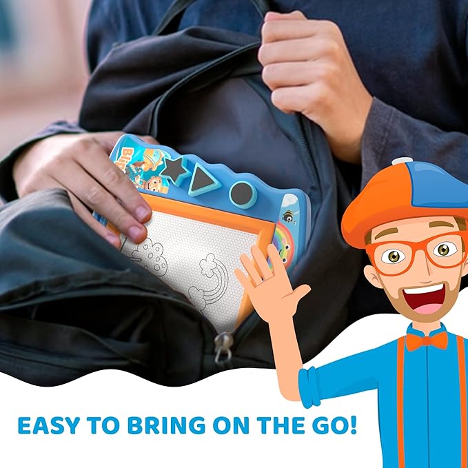 Lollipop Lolipop Blippi Magnetic Sketcher with Magnetic Pen and Stamps - Star, Heart, Triangle Shapes | Creative Drawing Pad for Kids Blippi Toys for Boys and Girls