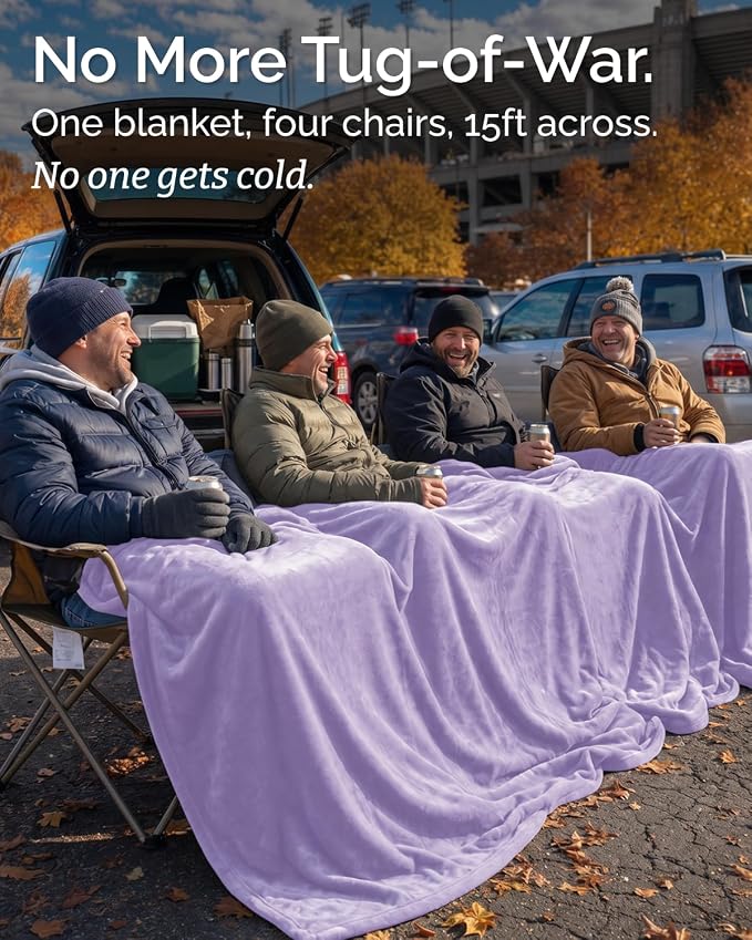 Ultra Soft Fleece Blanket Oversized King Size - Flannel Fleece Luxury Blanket - Lightweight for Couch Bed Chair - Thick, Warm and Breathable - All Season Cozy, Pastel Lilac