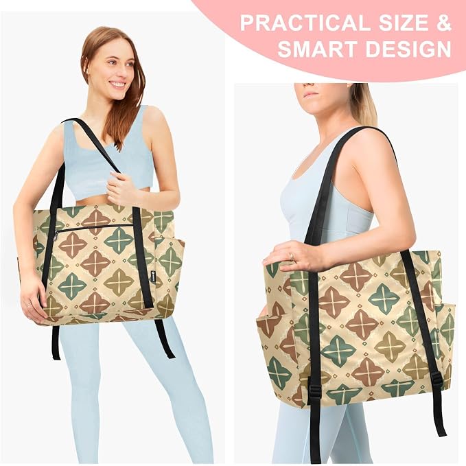 MCHIVER Yoga Bag for Women Men Large Yoga Mat Bag with Adjustable Strap Workout Bags Totes for Pilates Yoga Travel