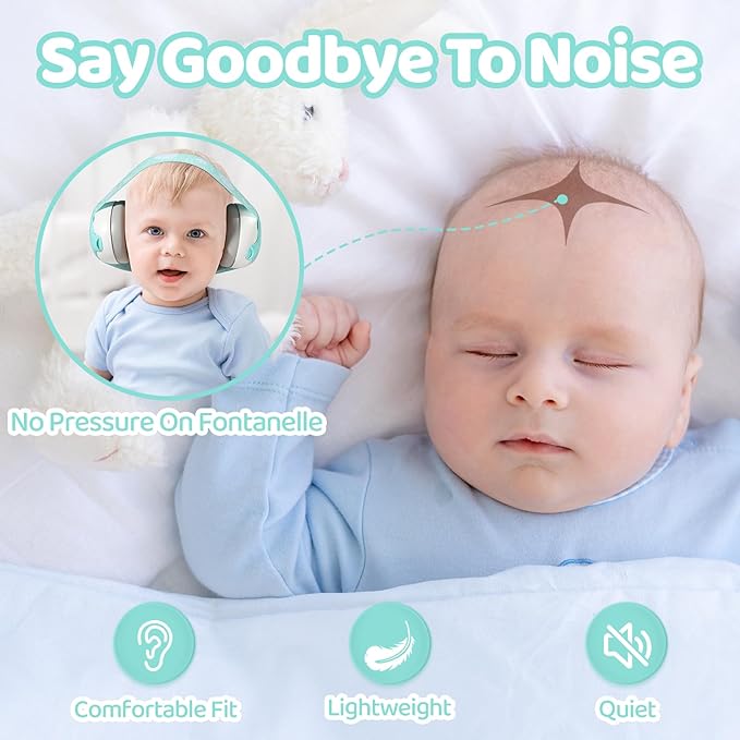 Baby Headphones,Bear Infant Ear Protection Noise Cancelling Headphones for Infants 0-36 Months,Baby Travel Essentials with Carrying Bag Infant Earmuffs for Sleep/Airplane/Outdoor