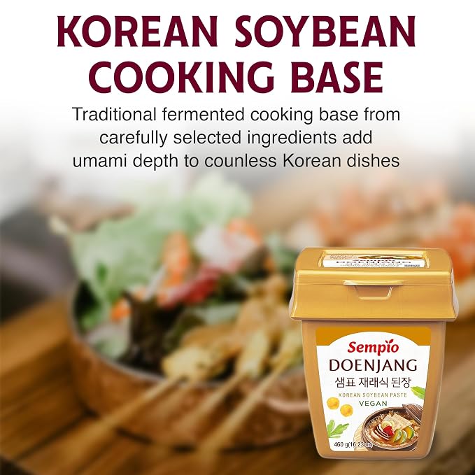 Sempio Doenjang Soybean Paste Original, Vegan, 16.2 oz / 460 g | Traditional Korean Soybean Paste, Savory & Sweet Fermented Condiment for Soups, Jjigae, Marinades, Preservative Free