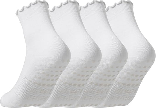 COOLMATE Pilates Socks with Grips for Women, Yoga Socks, Crew Non Slip Women for Barre, Pilates Gifts for Women