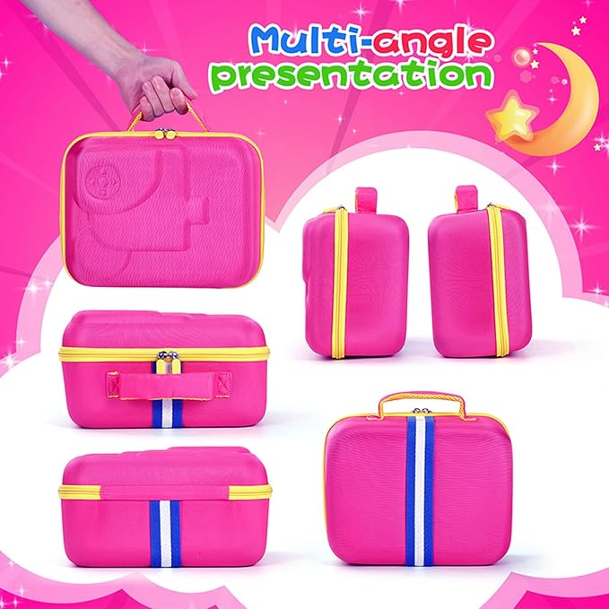 Hard Shell Case for Little Tikes Story Dream Machine Books Starter Set, Many Story Collection, Storytime/Little Golden Book Toys Storage Travel Bag (Rose Pink, Small)