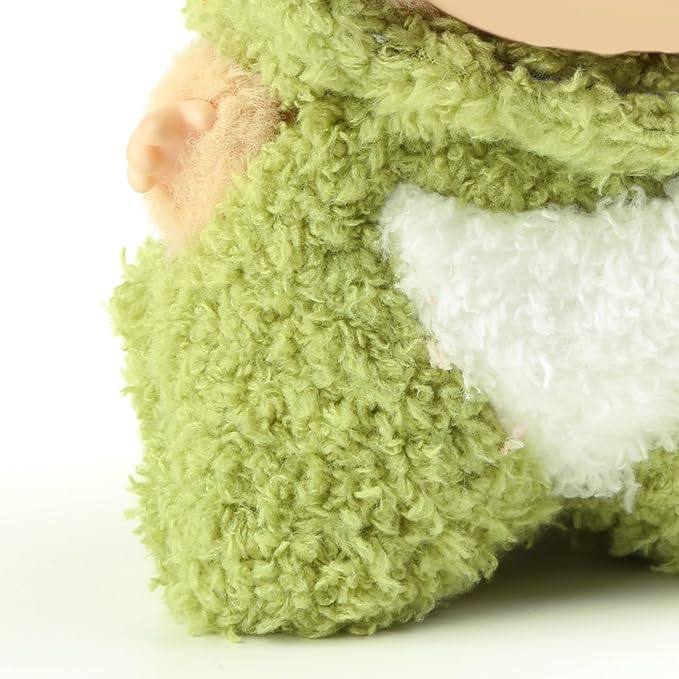 Plush Doll Clothes for Labubu - Cute Animal 17cm Doll Clothing, Premium Doll Accessories Clothes for Collectors or Display - Kawaii Cloudy Velvet Green Dinosaur Costume (No Dolls)