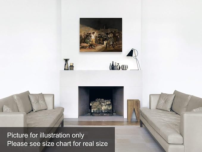 Niwo ART - The Third of May, World's Most Famous Paintings Series, Canvas Wall Art Home Decor, Gallery Wrapped, Stretched, Framed Ready to Hang (24"x20"x3/4")
