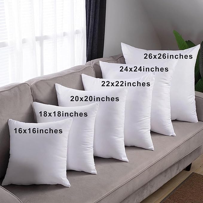 HITO 12x20 Pillow Inserts (Set of 2)- 100% Cotton Covering Down Alternative Throw Pillows White for Couch Bed Sofa