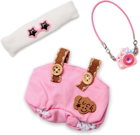 Dolls Clothes for 17cm Dolls Accessories, 3 Piece Set Outfits for Doll, Handcrafted Stylish Doll Clothes(NO Doll) (Pink)