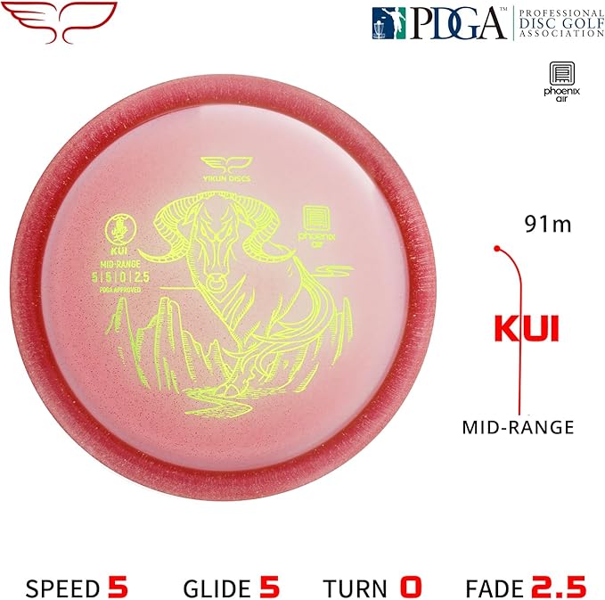 Yikun Midrange Disc Golf Disc-Overstabel Golf Mid-Range,PDGA Approved Great for Competition,Leisure and Entertainment