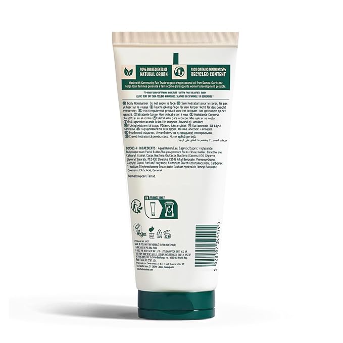 The Body Shop Coconut Nourishing Body Milk – Lightweight Body Moisturizer – For Very Dry Skin – Vegan – 8.4 oz