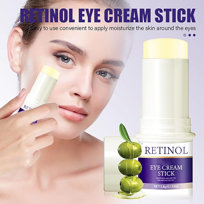Retinol Eye Stick, Retinol Eye Cream for Dark Circles and Puffiness, Under Eye Cream Anti Aging Hydrating Stick Reduces Fine Lines Wrinkles Under Eye Bags 0.13 OZ/3.8 g